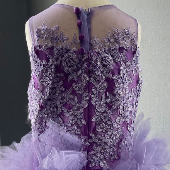 Girls Size 7 Lavender Custom Made Photography Formal Tulle Gown Dress Brand New - Picture 2 of 2